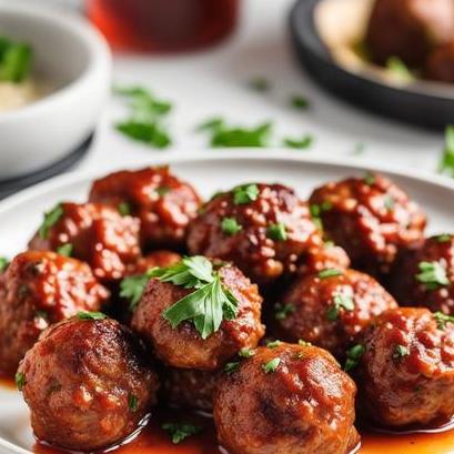 close up view of air fried meatballs