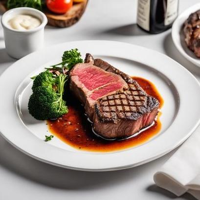 close up view of air fried medium rare steak