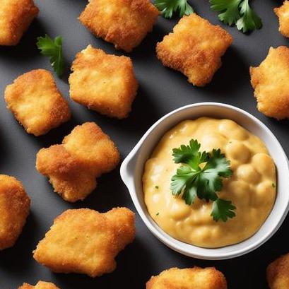 close up view of air fried nuggets