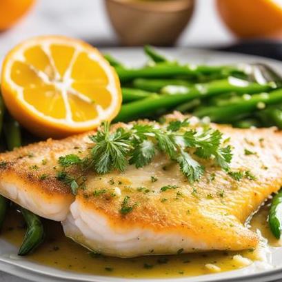 close up view of air fried orange roughy