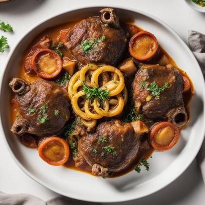close up view of air fried osso bucco