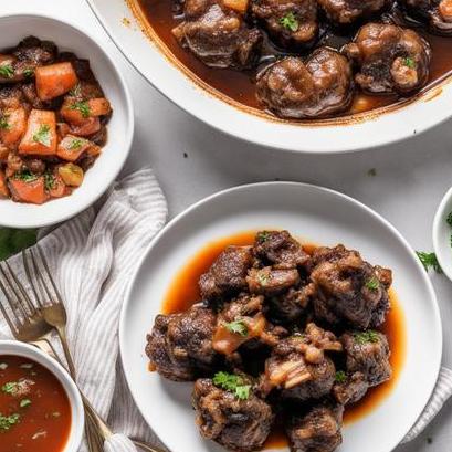 close up view of air fried oxtails