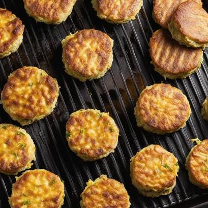 close up view of air fried patties
