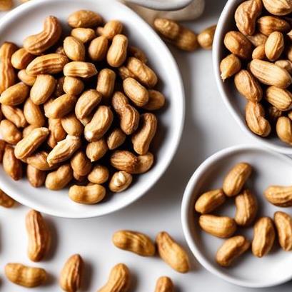 close up view of air fried peanuts