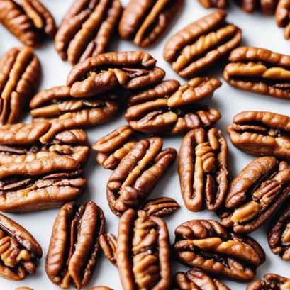 close up view of air fried pecans