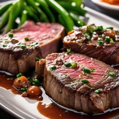 close up view of air fried petite sirloin steak