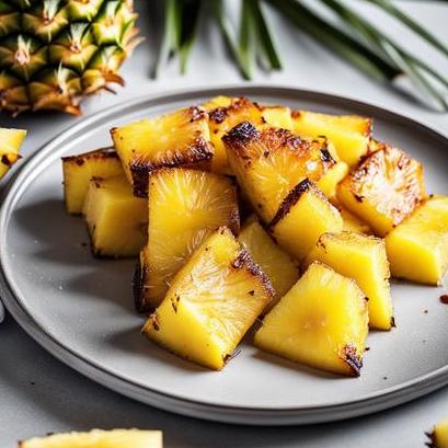 close up view of air fried pineapple