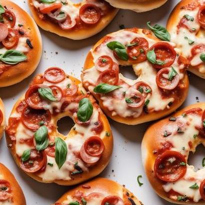 close up view of air fried pizza bagels