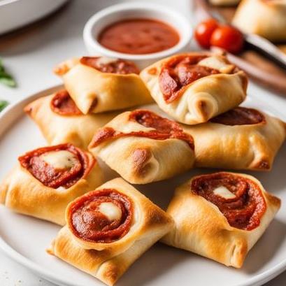 close up view of air fried pizza rolls