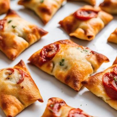close up view of air fried pizza rolls