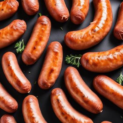 close up view of air fried polska kielbasa