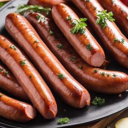 close up view of air fried polska kielbasa