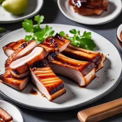 close up view of air fried pork belly slices