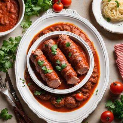 close up view of air fried pork braciole