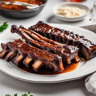 close up view of air fried pork loin ribs