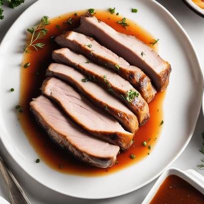 close up view of air fried pork loin roast