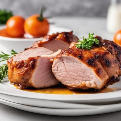 close up view of air fried pork loins