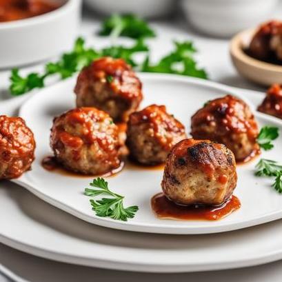 close up view of air fried pork meatballs