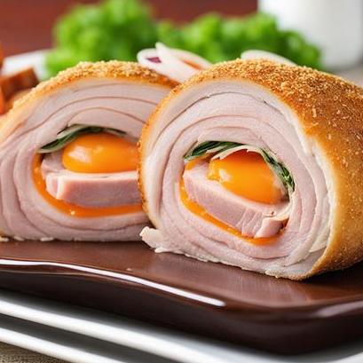 close up view of air fried pork roll