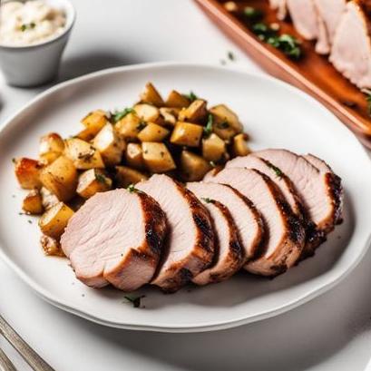 close up view of air fried pork tenderloin