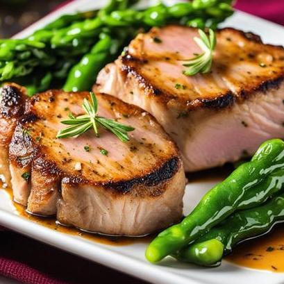 close up view of air fried pork tenderloin medallions