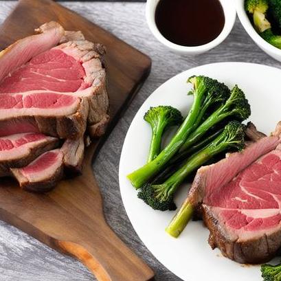 close up view of air fried prime rib steaks