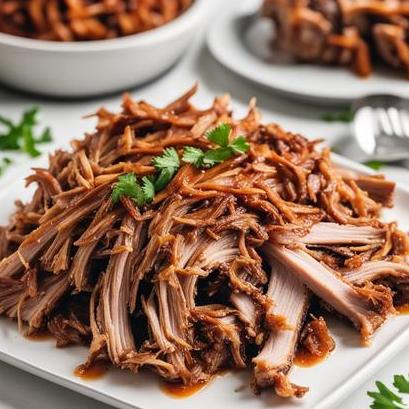 close up view of air fried pulled pork