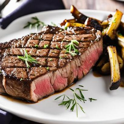 close up view of air fried reverse sear steak