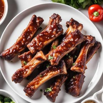 close up view of air fried riblets