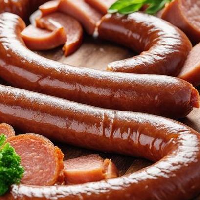 close up view of air fried ring sausage