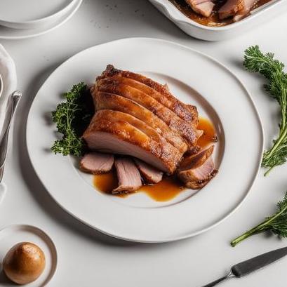 close up view of air fried roast pork