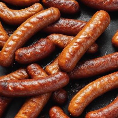 close up view of air fried roger wood sausage