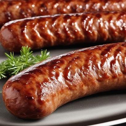 close up view of air fried roger wood sausage