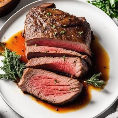 close up view of air fried rump roast