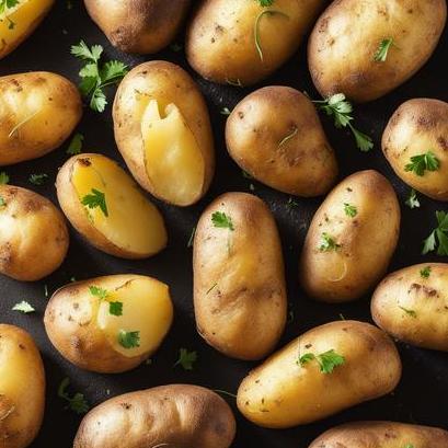 close up view of air fried russet potatoes