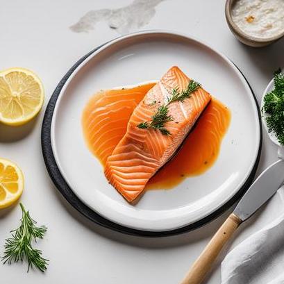 close up view of air fried salmon