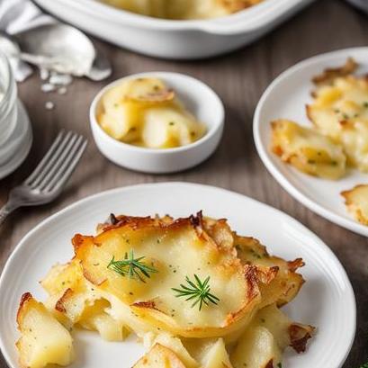 close up view of air fried scalloped potatoes