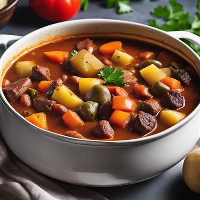 close up view of air fried simmering stew