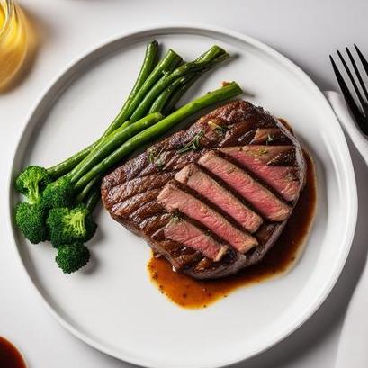 close up view of air fried sirloin steak