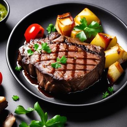 close up view of air fried sizzle steak