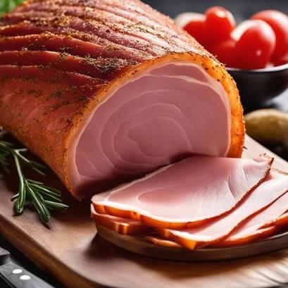 close up view of air fried slice of ham