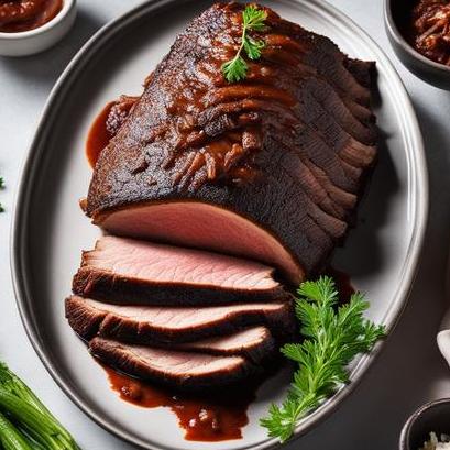 close up view of air fried small brisket