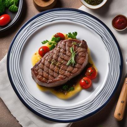 close up view of air fried small sirloin steak