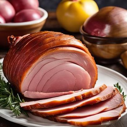 close up view of air fried smithfield spiral ham