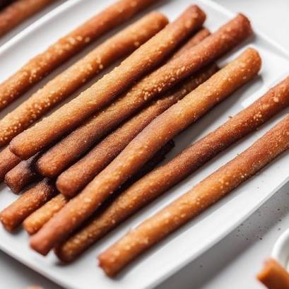 close up view of air fried snack sticks