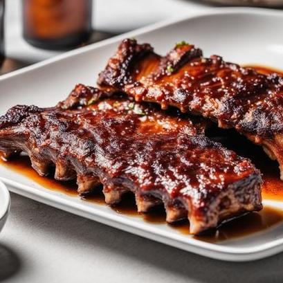 close up view of air fried spare ribs