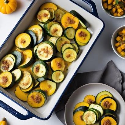 close up view of air fried squash and zucchini
