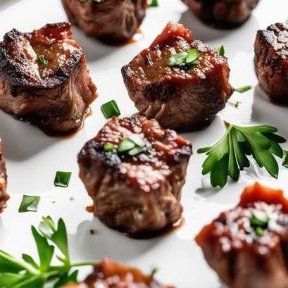 close up view of air fried steak bites