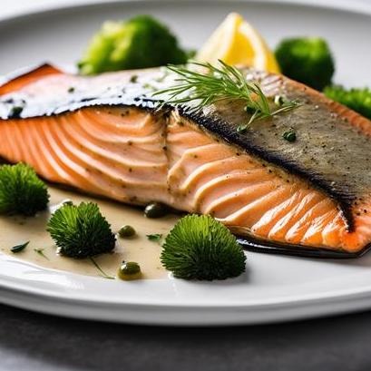 close up view of air fried steelhead trout