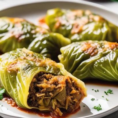 close up view of air fried stuffed cabbage